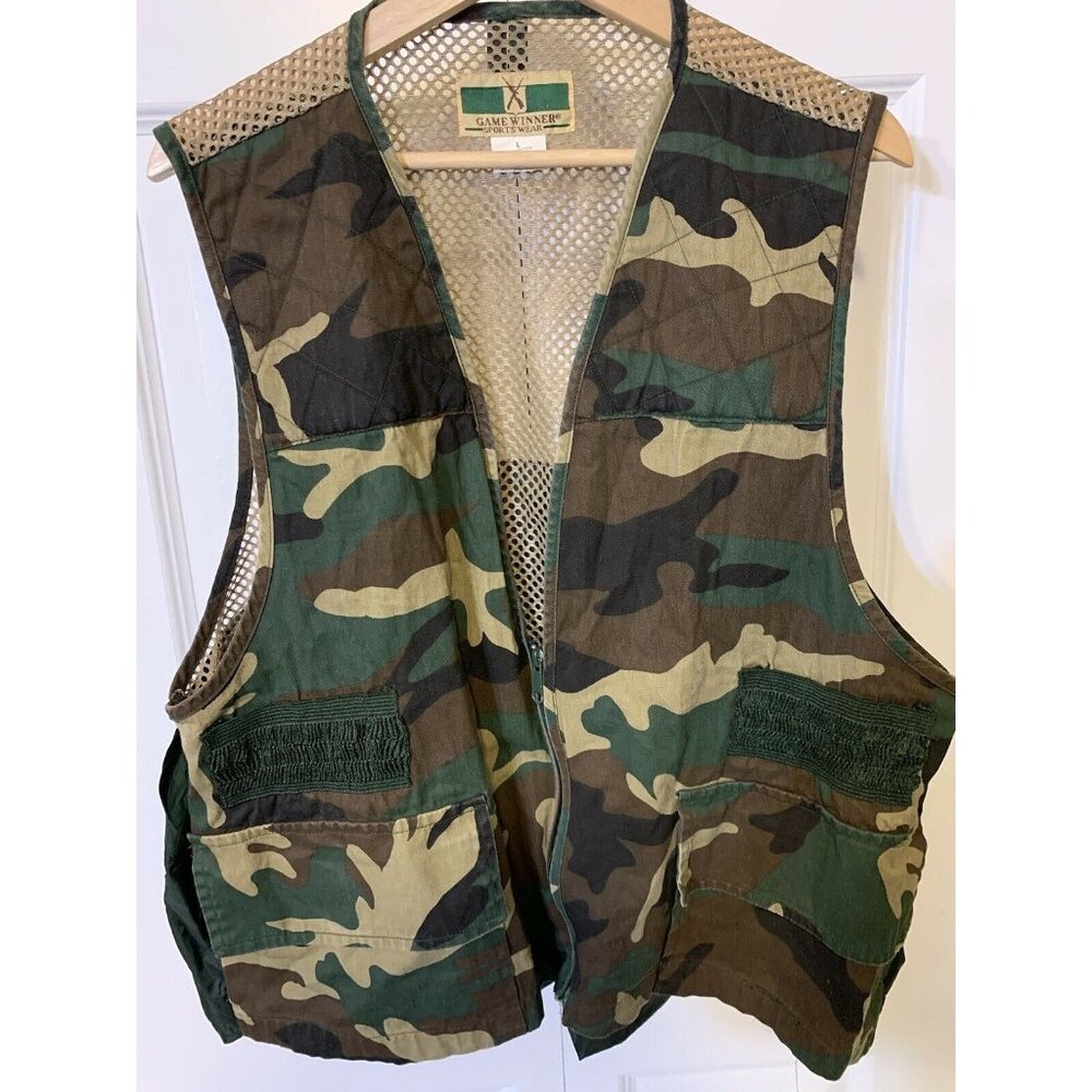 Game Winner Sportswear Camo Hunting Vest 5 Pocket Back Game bag‎ Sz  L 42/44